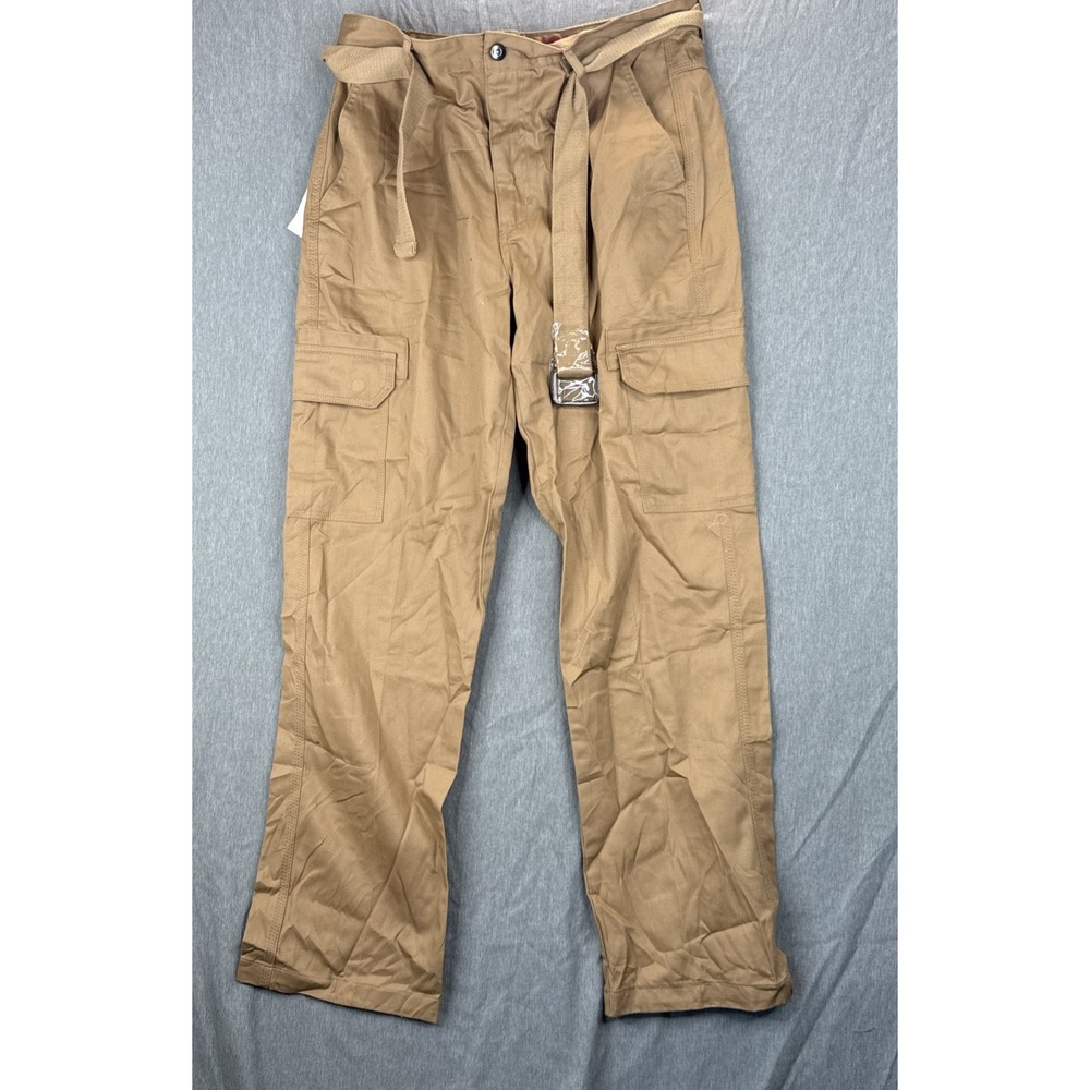 Linea Uomo  Cargo Pants NWT Relax Fit   Khaki Tan Chino Size 34x32 Utility